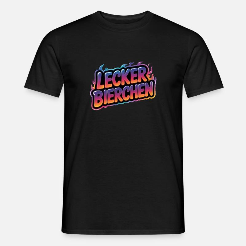 Lecker Bierchen - Funny Alcohol T-Shirt - Männer T-Shirt - Schwarz