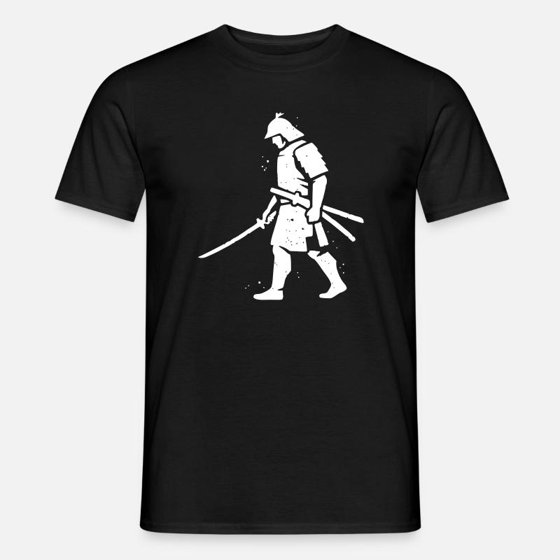 Wandernder Ronin Samurai Hut Vektor - Männer T-Shirt - Schwarz