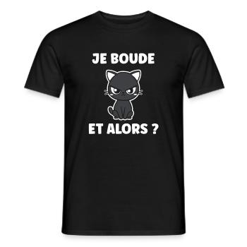Sulky Cat: So what? - Men's T-Shirt - black - Front - AI Model Male 178 light (178cm)