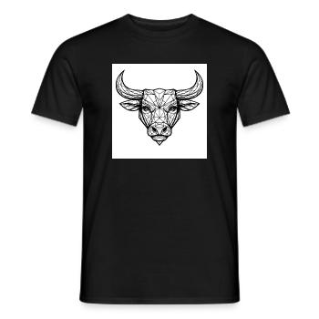 Geometric bull's head - Men's T-Shirt - black - Front - AI Model Male 178 light (178cm)