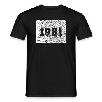 année 1981 - T-shirt homme - noir - Devant - AI Model Male 178 light (178cm)