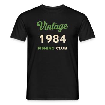 Vintage 1984 – Fishing Club Retro Birth Year - Men's T-Shirt - black - Front - AI Model Male 178 light (178cm)
