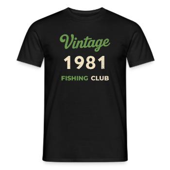 Millésime 1981 – Année de naissance rétro du club de pêche - T-shirt homme - noir - Devant - AI Model Male 178 light (178cm)