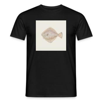 Flounder Fish Watercolor – Maritime Illustration - Men's T-Shirt - black - Front - AI Model Male 178 light (178cm)