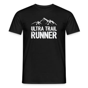 Coureur d’ultra-trail - T-shirt homme - noir - Devant - AI Model Male 178 light (178cm)
