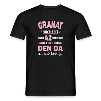 42 Years Relationship Anniversary Wedding Anniversary - Men's T-Shirt - black - Front - AI Model Male 178 light (178cm)