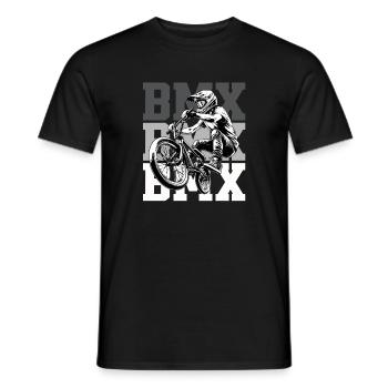 BMX Freestyle Action Urban Street Art - Männer T-Shirt - Schwarz - Vorne - AI Model Male 178 light (178cm)