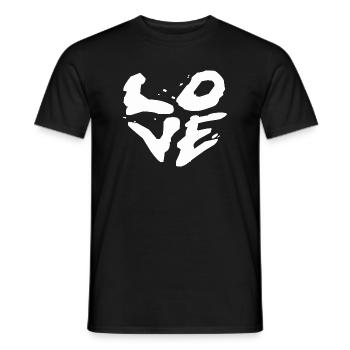 Love Statement Typography Illustration - Men's T-Shirt - black - Front - AI Model Male 178 light (178cm)