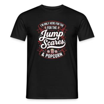 Sursautes et pop-corn - T-shirt homme - noir - Devant - AI Model Male 178 light (178cm)