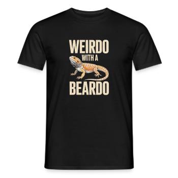 Weirdo with a Beardo Gecko - Men's T-Shirt - black - Front - AI Model Male 178 light (178cm)