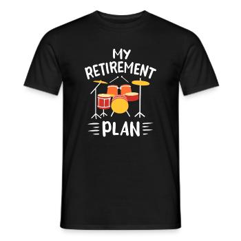 Mon plan de retraite Batteur drôle Conception de batterie - T-shirt homme - noir - Devant - AI Model Male 178 light (178cm)