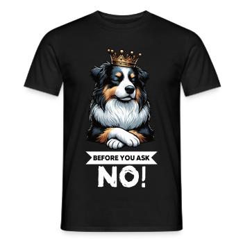 Before You Ask Australian Shepherd Aussie Aussies - Men's T-Shirt - black - Front - AI Model Male 178 light (178cm)