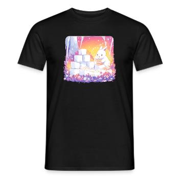 Kaninchen im Zuckerwald - Männer T-Shirt - Schwarz - Vorne - AI Model Male 178 light (178cm)