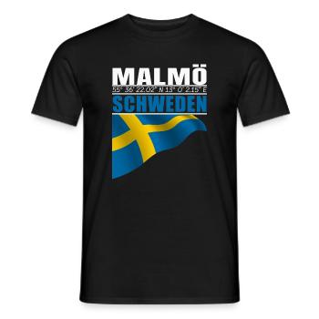 Malmö - Männer T-Shirt - Schwarz - Vorne - AI Model Male 178 light (178cm)