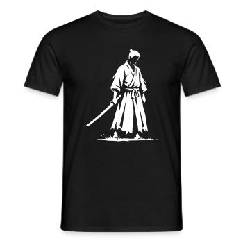 Sad Ronin Samurai Warrior - Men's T-Shirt - black - Front - AI Model Male 178 light (178cm)