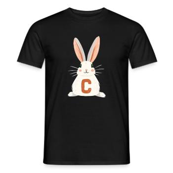 C - Lettre - Lapin - Personnalisable - T-shirt homme - noir - Devant - AI Model Male 178 light (178cm)