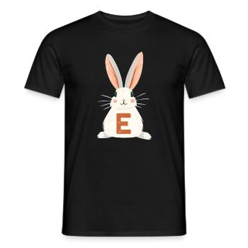 E -Buchstabe - Hase - Personalisierbar - Männer T-Shirt - Schwarz - Vorne - AI Model Male 178 light (178cm)