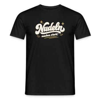 Nudeln machen stark - Retrostil für Fitness Freaks - Männer T-Shirt - Schwarz - Vorne - AI Model Male 178 light (178cm)