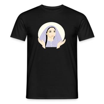 MARY St. Mary | Convent Woman | Woman with headscarf - Men's T-Shirt - black - Front - AI Model Male 178 light (178cm)
