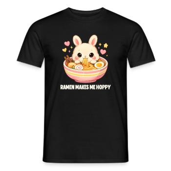 Le ramen me rend heureux - T-shirt homme - noir - Devant - AI Model Male 178 light (178cm)