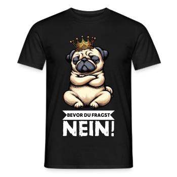 Bevor Du Fragst Mops Möpse Mopsbesitzer Mopshalter - Männer T-Shirt - Schwarz - Vorne - AI Model Male 178 light (178cm)