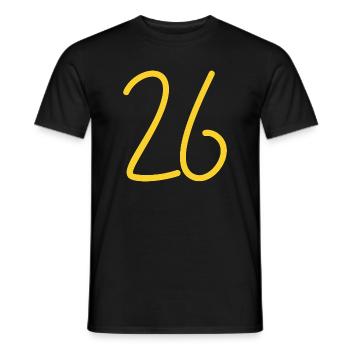 26 - Men's T-Shirt - black - Front - AI Model Male 178 light (178cm)