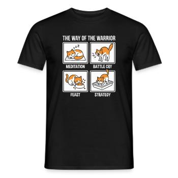Chat drôle La Voie du Guerrier Samouraï Orange - T-shirt homme - noir - Devant - AI Model Male 178 light (178cm)