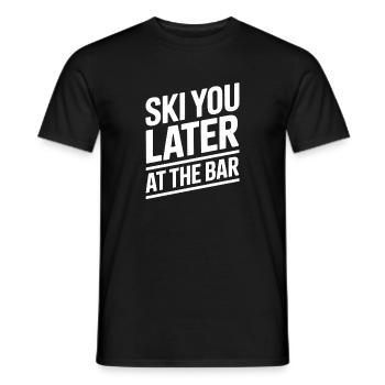 Skier plus tard au bar après ski bar - T-shirt homme - noir - Devant - AI Model Male 178 light (178cm)