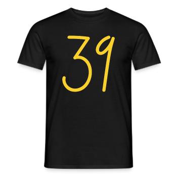 39 - Men's T-Shirt - black - Front - AI Model Male 178 light (178cm)