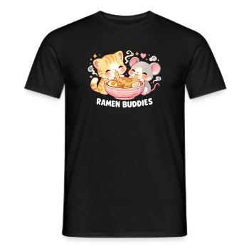 Ramen Katze - Männer T-Shirt - Schwarz - Vorne - AI Model Male 178 light (178cm)