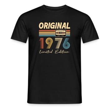 50e anniversaire 50e anniversaire Original 1976 - T-shirt homme - noir - Devant - AI Model Male 178 light (178cm)