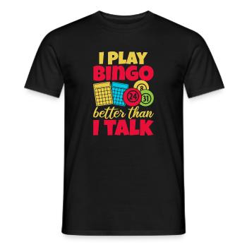 Bingo je joue mieux que je ne parle bingo - T-shirt homme - noir - Devant - AI Model Male 178 light (178cm)