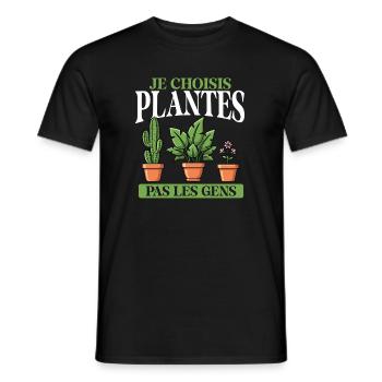 Je Choisis Plantes Pas Humains Lustiger - T-shirt homme - noir - Devant - AI Model Male 178 light (178cm)