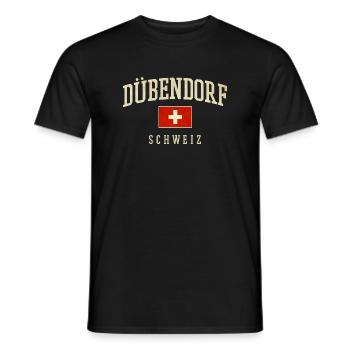 Design de Dübendorf, Suisse, avec drapeau - T-shirt homme - noir - Devant - AI Model Male 178 light (178cm)