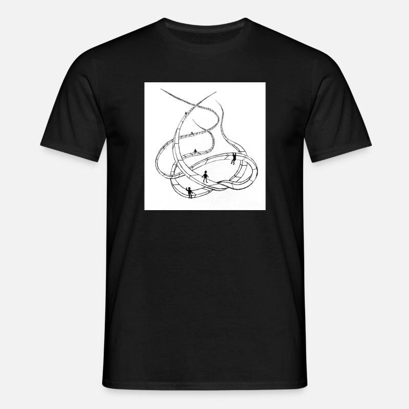 Multi-layered looping paths - Men's T-Shirt - black