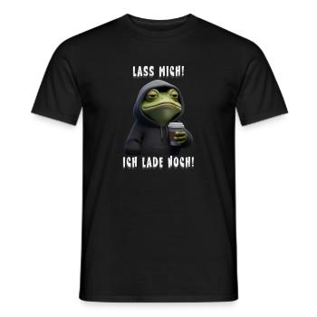 Lass mich! Ich lade noch! – Müder Frosch Humor - Männer T-Shirt - Schwarz - Vorne - AI Model Male 178 light (178cm)