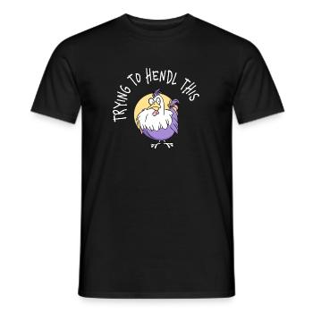 Trying To Hendl This Funny Dialect Saying - Men's T-Shirt - black - Front - AI Model Male 178 light (178cm)