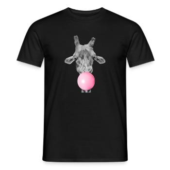 Chewing-gum girafe - Animal drôle moderne - T-shirt homme - noir - Devant - AI Model Male 178 light (178cm)