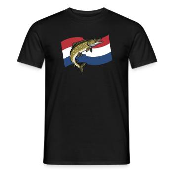 Pike Fishing Netherlands Holland - Men's T-Shirt - black - Front - AI Model Male 178 light (178cm)