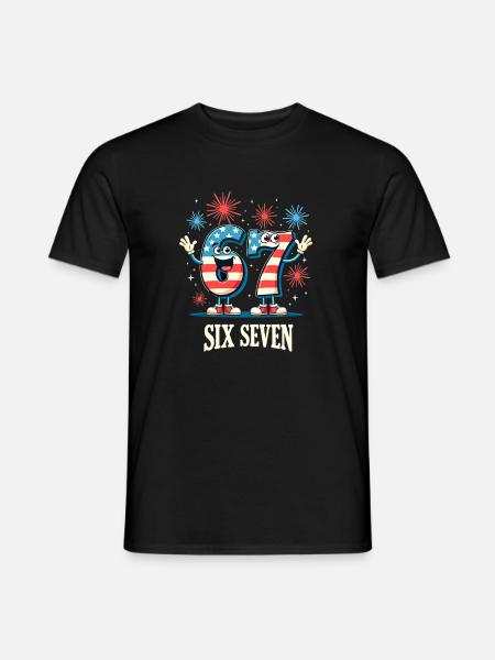 US Flag 67 Memes Six Seven - T-shirt homme - noir