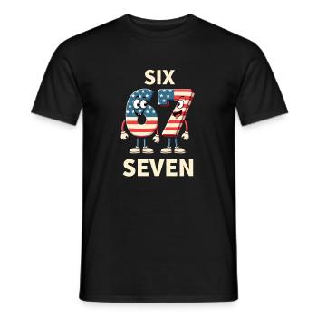 US Flag 67 Memes Six Seven - Men's T-Shirt - black - Front - AI Model Male 178 light (178cm)