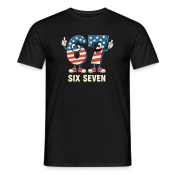 US Flag 67 Memes Six Seven - Men's T-Shirt - black - Front - AI Model Male 178 light (178cm)