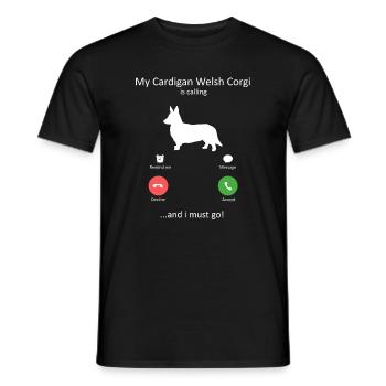 Mon corgi gallois cardigan appelle le chien drôle de maman - T-shirt homme - noir - Devant - AI Model Male 178 light (178cm)