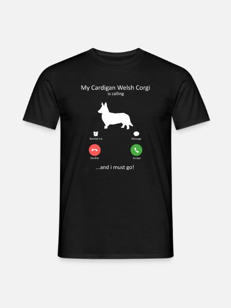 Mon corgi gallois cardigan appelle le chien drôle de maman - T-shirt homme - noir