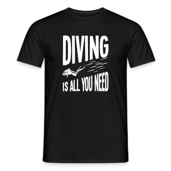 Tauchen ist alles, was du brauchst - Männer T-Shirt - Schwarz - Vorne - AI Model Male 178 light (178cm)