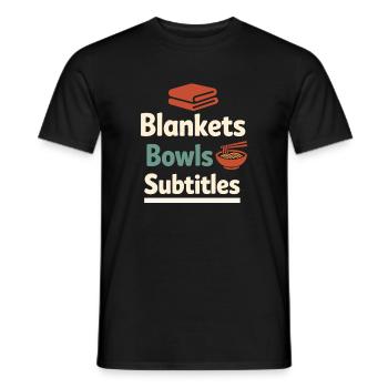 Anime introvert Weeb couch potato - Men's T-Shirt - black - Front - AI Model Male 178 light (178cm)