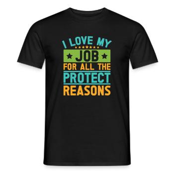 Insurance Agent Love My Job Funny Insurance Broker - Men's T-Shirt - black - Front - AI Model Male 178 light (178cm)