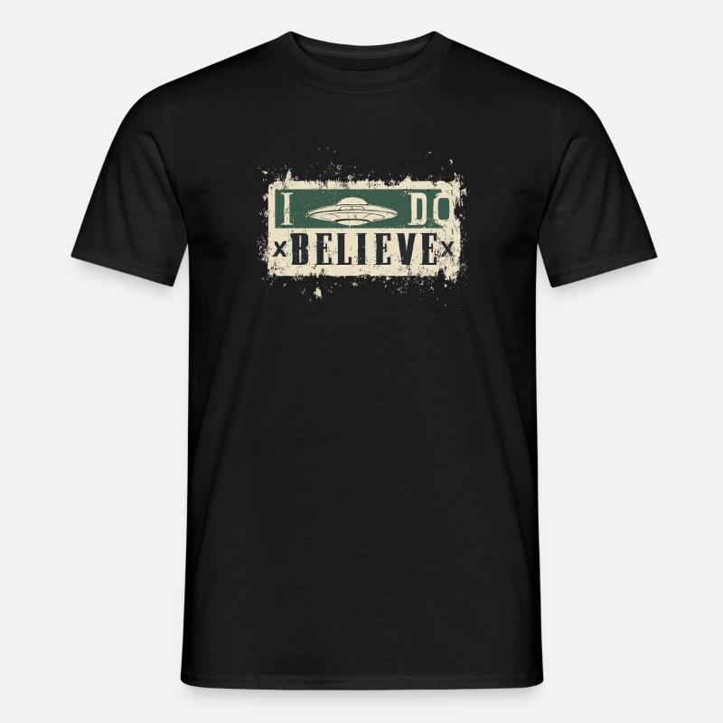 Ich glaube an UFOs - Männer T-Shirt - Schwarz