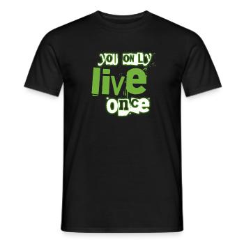 You Only Live Once Green Graffiti Look - Men's T-Shirt - black - Front - AI Model Male 178 light (178cm)