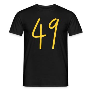 49 - Men's T-Shirt - black - Front - AI Model Male 178 light (178cm)